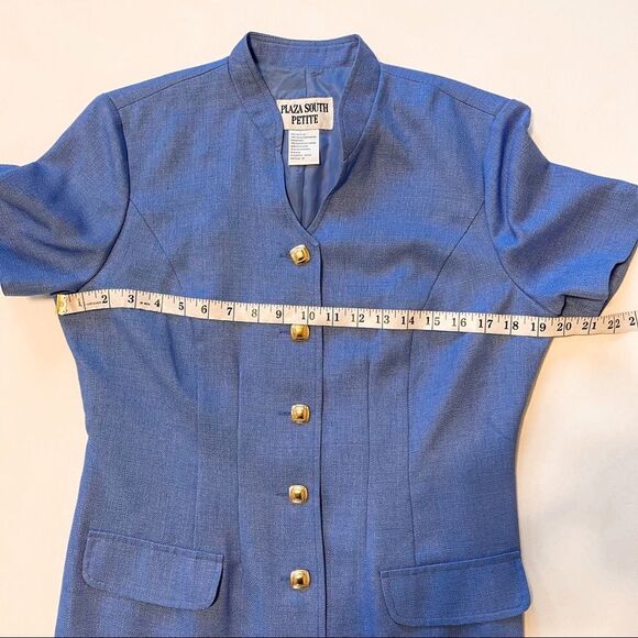 Vintage Button Down Blue Dress 10P - Picture 5 of 7
